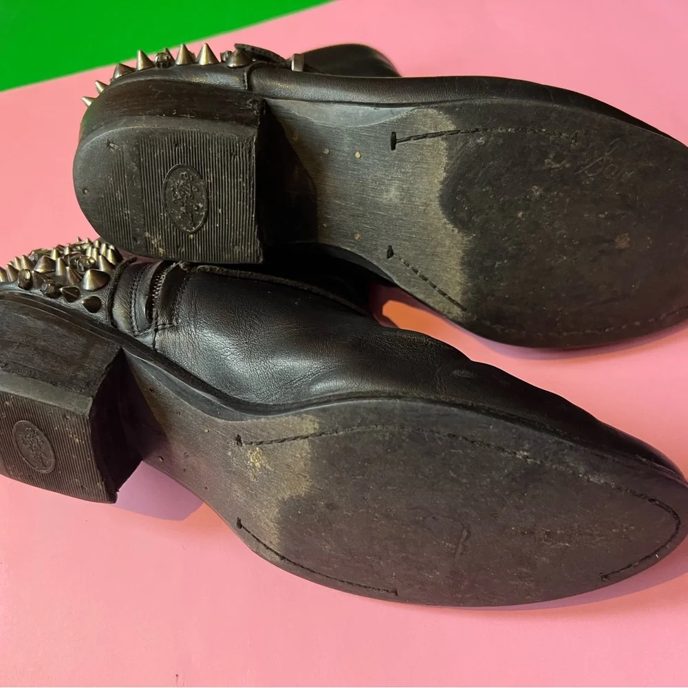 Sam Edelman Black Studded Ankle Boots - Picture 5 of 11